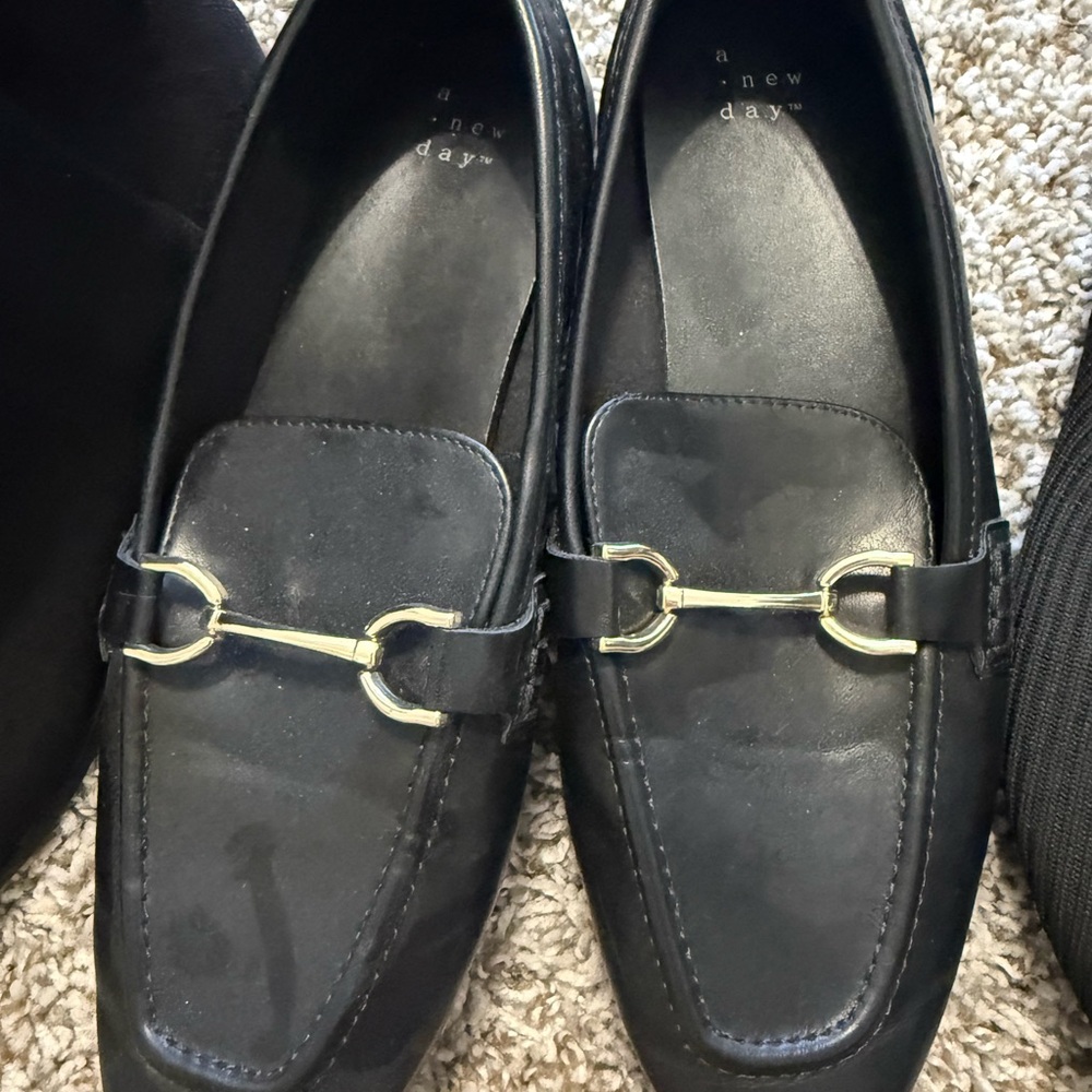 A New Day women’s work loafers black leather 8.5